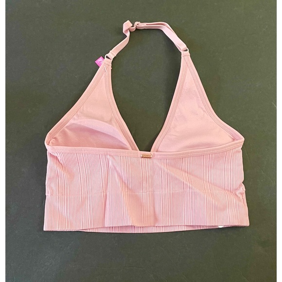 NWT PINK Seamless Rib Halter Bra size Medium #0086 - Picture 6 of 7